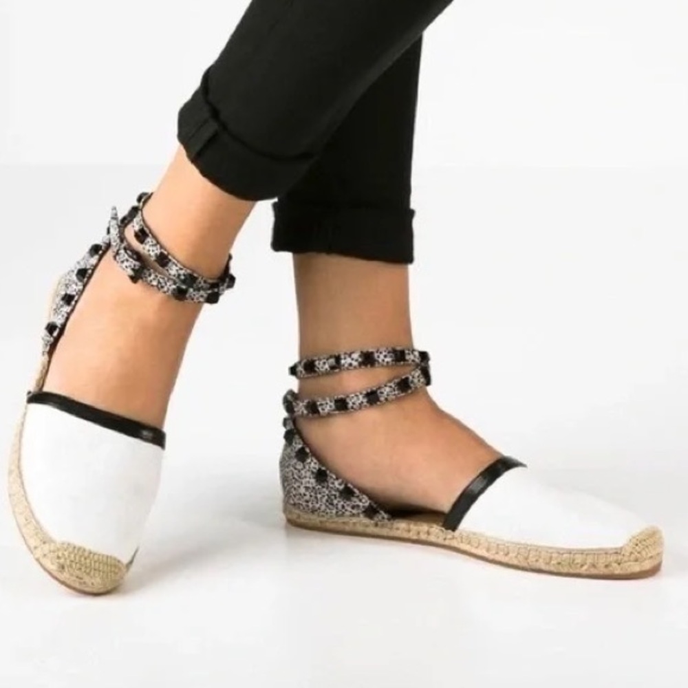 Rebecca Minkoff White Leather Espadrille Flats